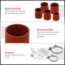 Load image into Gallery viewer, Mitsubishi Lancer Evo I II III 1993-1996 Bolt-On Aluminum Polished Piping Kit + Red Couplers