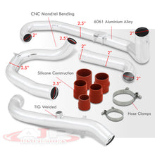 Load image into Gallery viewer, Mitsubishi Lancer Evo I II III 1993-1996 Bolt-On Aluminum Polished Piping Kit + Red Couplers