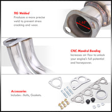 Load image into Gallery viewer, For 1988-2000 Honda Civic D-Series SOHC Engines 4-2-1 Stainless Steel Header + 2.25" High Flow Cat Exhaust Pipe