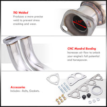 Load image into Gallery viewer, For 1988-2000 Honda Civic D-Series SOHC Engines 4-2-1 Stainless Steel Header + 2.25" High Flow Cat Exhaust Pipe