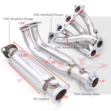 Load image into Gallery viewer, For 1988-2000 Honda Civic D-Series SOHC Engines 4-2-1 Stainless Steel Header + 2.25" High Flow Cat Exhaust Pipe
