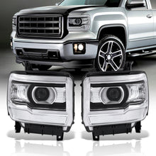 Load image into Gallery viewer, GMC Sierra 1500 2014-2018 / Sierra 2500HD 3500HD 2015-2019 Factory Style Projector Headlights Black Housing Clear Len Clear Reflector (Halogen Models Only)