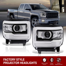 Load image into Gallery viewer, GMC Sierra 1500 2014-2018 / Sierra 2500HD 3500HD 2015-2019 Factory Style Projector Headlights Black Housing Clear Len Clear Reflector (Halogen Models Only)