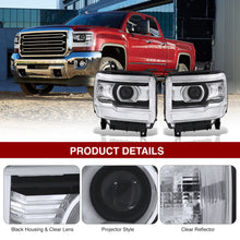 Load image into Gallery viewer, GMC Sierra 1500 2014-2018 / Sierra 2500HD 3500HD 2015-2019 Factory Style Projector Headlights Black Housing Clear Len Clear Reflector (Halogen Models Only)