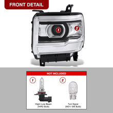 Load image into Gallery viewer, GMC Sierra 1500 2014-2018 / Sierra 2500HD 3500HD 2015-2019 Factory Style Projector Headlights Black Housing Clear Len Clear Reflector (Halogen Models Only)