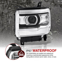 Load image into Gallery viewer, GMC Sierra 1500 2014-2018 / Sierra 2500HD 3500HD 2015-2019 Factory Style Projector Headlights Black Housing Clear Len Clear Reflector (Halogen Models Only)
