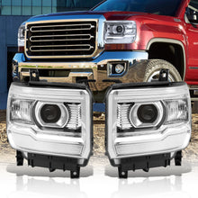 Load image into Gallery viewer, GMC Sierra 1500 2014-2018 / Sierra 2500HD 3500HD 2015-2019 Factory Style Projector Headlights Chrome Housing Clear Len Clear Reflector (Halogen Models Only)