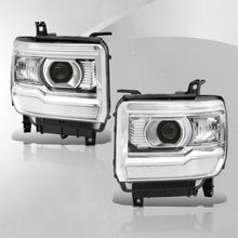 Load image into Gallery viewer, GMC Sierra 1500 2014-2018 / Sierra 2500HD 3500HD 2015-2019 Factory Style Projector Headlights Chrome Housing Clear Len Clear Reflector (Halogen Models Only)