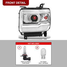 Load image into Gallery viewer, GMC Sierra 1500 2014-2018 / Sierra 2500HD 3500HD 2015-2019 Factory Style Projector Headlights Chrome Housing Clear Len Clear Reflector (Halogen Models Only)