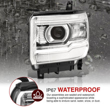 Load image into Gallery viewer, GMC Sierra 1500 2014-2018 / Sierra 2500HD 3500HD 2015-2019 Factory Style Projector Headlights Chrome Housing Clear Len Clear Reflector (Halogen Models Only)
