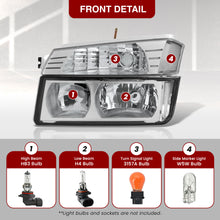 Load image into Gallery viewer, Chevrolet Avalanche (Plastic Body Cladding Models Only) 2002-2006 Factory Style Headlights + Bumpers Chrome Housing Clear Len Clear Reflector