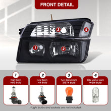 Load image into Gallery viewer, Chevrolet Avalanche (Plastic Body Cladding Models Only) 2002-2006 Factory Style Headlights + Bumpers Black Housing Clear Len Clear Reflector