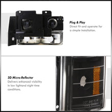 Load image into Gallery viewer, Chevrolet C/K 1500 2500 3500 1994-1998 Factory Style Headlights + Bumper + Corner Lights Black Housing Clear Len Amber Reflector