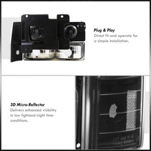 Load image into Gallery viewer, Chevrolet C/K 1500 2500 3500 1994-1998 Factory Style Headlights + Bumper + Corner Lights Black Housing Clear Len Clear Reflector