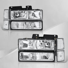 Load image into Gallery viewer, Chevrolet C/K 1500 2500 3500 1994-1998 Factory Style Headlights + Bumper + Corner Lights Chrome Housing Clear Len Clear Reflector