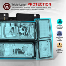 Load image into Gallery viewer, Chevrolet C/K 1500 2500 3500 1994-1998 Factory Style Headlights + Bumper + Corner Lights Chrome Housing Clear Len Clear Reflector