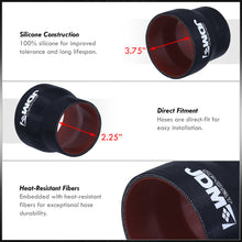 Load image into Gallery viewer, 2.25" to 3.75" Straight Reducer Silicone Coupler Black