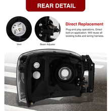 Load image into Gallery viewer, Dodge Ram 1500 2006-2008 / Ram 2500 3500 2006-2009 Factory Style Headlights Chrome Housing Clear Len Clear Reflector