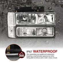 Load image into Gallery viewer, GMC C/K 1500 2500 3500 1994-2000 Factory Style Headlights + Bumpers + Corners Chrome Housing Clear Len Clear Reflector