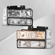 Load image into Gallery viewer, Chevrolet C/K 1500 2500 3500 1988-1993 Factory Style Headlights + Bumpers + Corners Lights Chrome Housing Clear Len Clear Reflector
