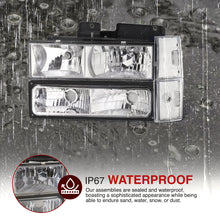 Load image into Gallery viewer, Chevrolet C/K 1500 2500 3500 1988-1993 Factory Style Headlights + Bumpers + Corners Lights Chrome Housing Clear Len Clear Reflector