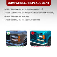 Load image into Gallery viewer, Chevrolet C/K 1500 2500 3500 1988-1993 Factory Style Headlights + Bumpers + Corners Lights Chrome Housing Clear Len Clear Reflector