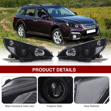 Load image into Gallery viewer, Subaru Legacy / Outback 2010-2014 Factory Style Headlights Black Housing Clear Len Clear Reflector