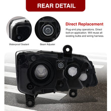 Load image into Gallery viewer, Chrysler Town & Country 2008-2016 / Dodge Grand Caravan 2011-2019 Factory Style Headlights Black Housing Clear Len Clear Reflector (Halogen Models Only)