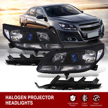 Load image into Gallery viewer, Chevrolet Malibu 2013-2015 Factory Style Headlights Black Housing Clear Len Clear Reflector (Halogen Models Only)
