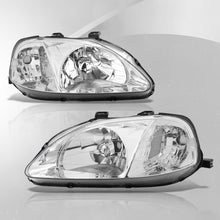 Load image into Gallery viewer, Honda Civic 1999-2000 Factory Style Headlights Chrome Housing Clear Len Clear Reflector