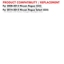 Load image into Gallery viewer, Nissan Rogue 2008-2013 Factory Style Headlights Black Housing Clear Len Clear Reflector (Halogen Models Only)