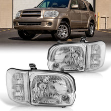Load image into Gallery viewer, Toyota Tundra (Double Cab / 4 Door Models Only) 2005-2006 / Sequoia 2005-2007 Factory Style Headlights + Corners Chrome Housing Clear Len Clear Reflector