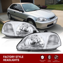 Load image into Gallery viewer, Honda Civic 1996-1998 Factory Style Headlights Chrome Housing Clear Len Clear Reflector