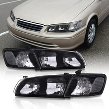 Load image into Gallery viewer, Toyota Camry 2000-2001 Factory Style Headlights + Corners Black Housing Clear Len Clear Reflector