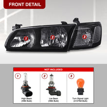 Load image into Gallery viewer, Toyota Camry 2000-2001 Factory Style Headlights + Corners Black Housing Clear Len Clear Reflector