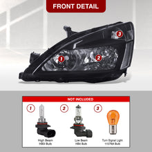 Load image into Gallery viewer, Honda Accord 2003-2007 Factory Style Headlights Black Housing Clear Len Clear Reflector