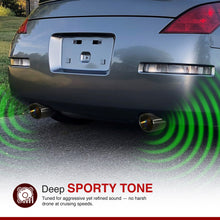 Load image into Gallery viewer, Infiniti G35 Coupe 2003-2007 / Nissan 350Z 2003-2009 Hi-Power Style Oval Dual Tip Stainless Steel Catback Exhaust System Gunmetal (Piping: 2.25" / 58mm | Tip: 4.0")