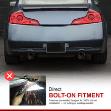Load image into Gallery viewer, Infiniti G35 Coupe 2003-2007 / Nissan 350Z 2003-2009 Hi-Power Style Oval Dual Tip Stainless Steel Catback Exhaust System Gunmetal (Piping: 2.25" / 58mm | Tip: 4.0")