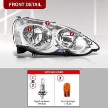 Load image into Gallery viewer, Acura RSX 2002-2004 Factory Style Headlights Chrome Housing Clear Len Clear Reflector