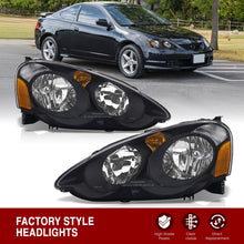 Load image into Gallery viewer, Acura RSX 2002-2004 Factory Style Headlights Black Housing Clear Len Amber Reflector