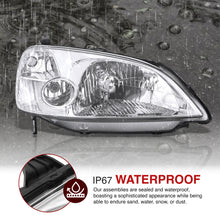 Load image into Gallery viewer, Honda Civic 2/4Door 2001-2003 Factory Style Headlights Chrome Housing Clear Len Clear Reflector