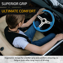 Load image into Gallery viewer, Universal 350mm Heavy Duty Steel Steering Wheel Polished Center Metallic Blue