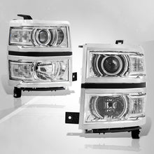 Load image into Gallery viewer, Chevrolet Silverado 1500 2014-2015 Factory Style Projector Headlights Chrome Housing Clear Len Clear Reflector