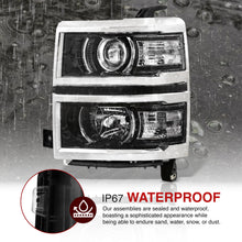 Load image into Gallery viewer, Chevrolet Silverado 1500 2014-2015 Factory Style Projector Headlights Black Housing Clear Len Clear Reflector