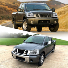 Load image into Gallery viewer, Nissan Titan 2004-2015 / Armada 2004-2007 LED DRL Bar Factory Style Headlights Chrome Housing Clear Len Clear Reflector
