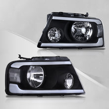 Load image into Gallery viewer, Ford F150 2004-2008 / Lincoln Mark LT 2005-2008 LED DRL Bar Factory Style Headlights Black Housing Clear Len Clear Reflector