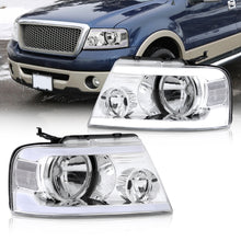 Load image into Gallery viewer, Ford F150 2004-2008 / Lincoln Mark LT 2005-2008 LED DRL Bar Factory Style Headlights Chrome Housing Clear Len Clear Reflector