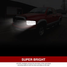 Load image into Gallery viewer, Dodge Ram 1500 2002-2005 / Ram 2500 3500 2003-2005 LED DRL Bar Factory Style Headlights Chrome Housing Clear Len Clear Reflector