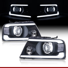 Load image into Gallery viewer, Ford F150 2004-2008 LED DRL Bar Projector Headlights Black Housing Clear Len Clear Reflector