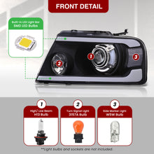 Load image into Gallery viewer, Ford F150 2004-2008 LED DRL Bar Projector Headlights Black Housing Clear Len Clear Reflector